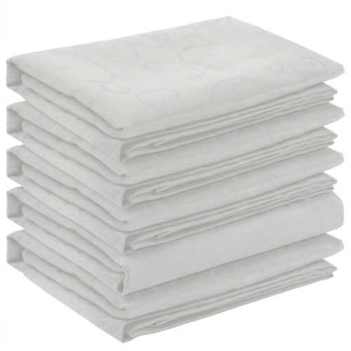 Плат за маса 5 бр. Правоъгълна Бяло 110 x 160 cm
