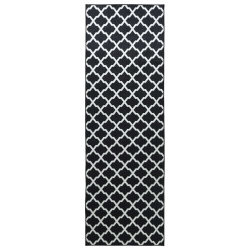 Каса за килим LESAKA Черно и бяло 80 x 100 cm Диамантен велур