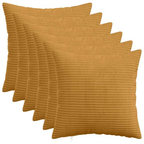 Калъфка за възглавница 6 pcs HEERLEN Жълто 40 x 40 cm кордурой