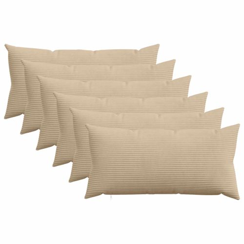 Калъфка за възглавница 6 pcs HEERLEN Таупе 40 x 80 cm кордурой