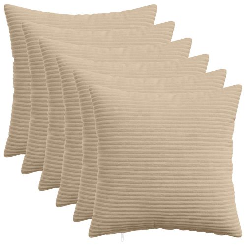 Калъфка за възглавница 6 pcs HEERLEN Таупе 50 x 50 cm кордурой