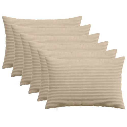 Калъфка за възглавница 6 pcs HEERLEN Таупе 50 x 75 cm кордурой