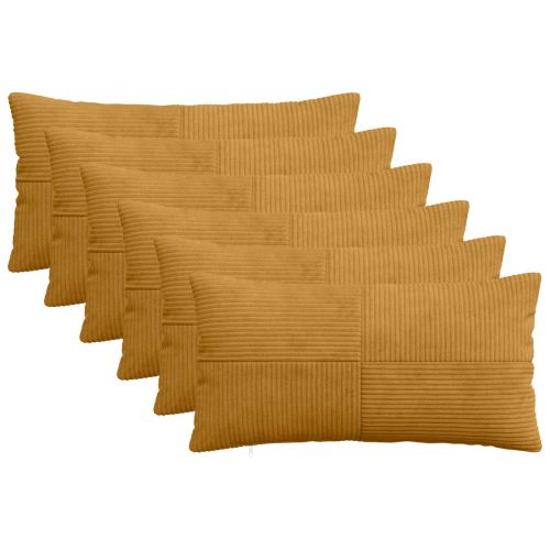 Калъфка за възглавница 6 pcs ALMELO Жълто 40 x 70 cm кордурой