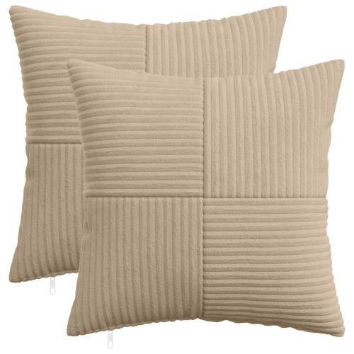 Калъфка за възглавница 2 pcs ALMELO Таупе 50 x 50 cm кордурой