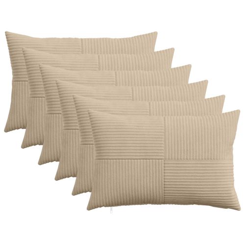 Калъфка за възглавница 6 pcs ALMELO Таупе 50 x 75 cm кордурой