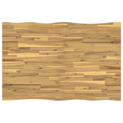 120 x 70 x 75 cm Солидно акациево дърво Бяло Правоъгълна