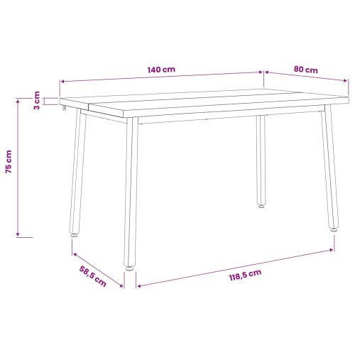 140 x 80 x 75 cm Солидно акациево дърво Естествено и бяло