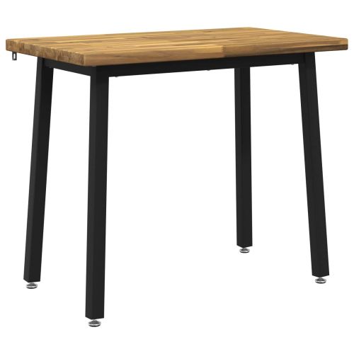 110 x 55 x 75 cm Солидно акациево дърво Бяло и черно