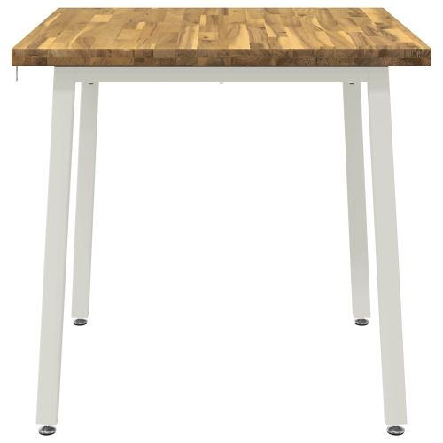 70 x 70 x 75 cm Солидно акациево дърво Бяло Квадратна