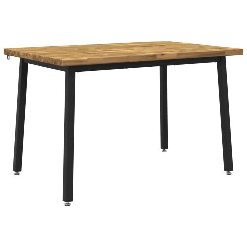 120 x 70 x 75 cm Солидно акациево дърво Бяло и черно