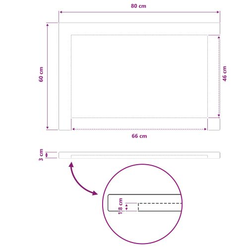 Правоъгълен плот за маса 90 x 50 x 3,5 см Правоъгълна