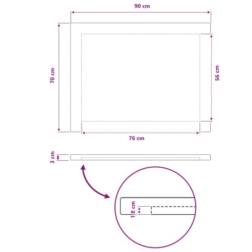 Правоъгълен плот за маса 90 x 50 x 3,5 см Правоъгълна