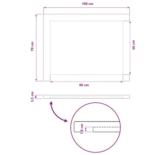 Правоъгълен плот за маса 90 x 50 x 3,5 см Правоъгълна