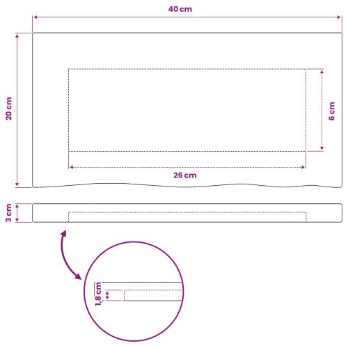 Правоъгълен плот за маса 90 x 50 x 3,5 см Правоъгълна