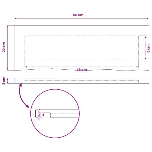 Правоъгълен плот за маса 90 x 50 x 3,5 см Правоъгълна