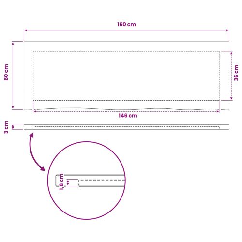 Правоъгълен плот за маса 90 x 50 x 3,5 см Правоъгълна