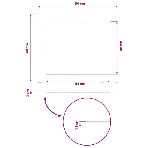 Правоъгълен плот за маса 90 x 50 x 3,5 см Правоъгълна