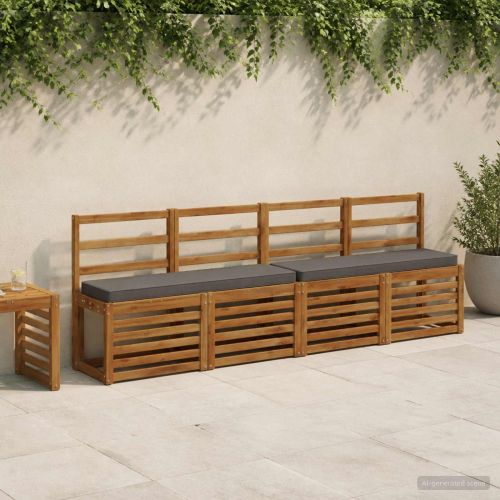 Калъфи за пейки, 2 части VUGHT 2 pcs 100% полиестер Сиво