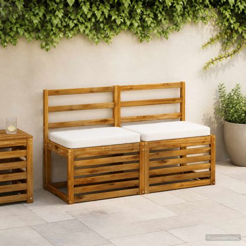 Калъфи за пейки, 2 части VUGHT 2 pcs 100% полиестер Бяло
