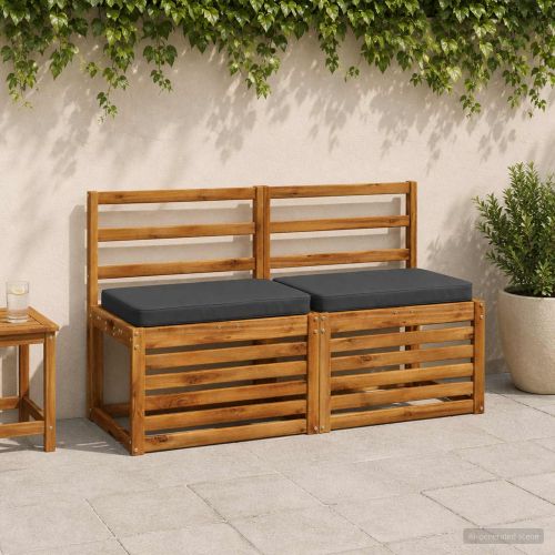 Калъфи за пейки, 2 части VUGHT 2 pcs 100% полиестер Тъмен син