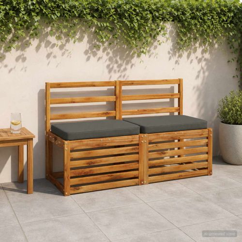 Калъфи за пейки, 2 части VUGHT 2 pcs 100% полиестер Антрацит