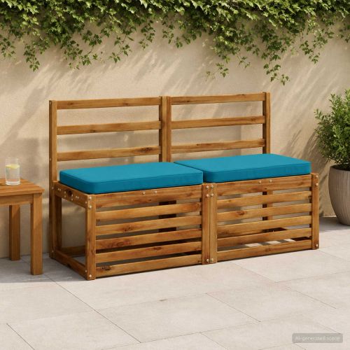 Калъфи за пейки, 2 части VUGHT 2 pcs 100% полиестер Светлосиньо