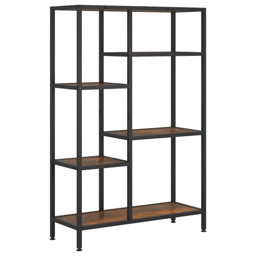 Етажерка за книги 80x30x120 см стомана и инженерно дърво