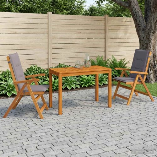 Garden Dining Set Натурално Солидно акациево дърво