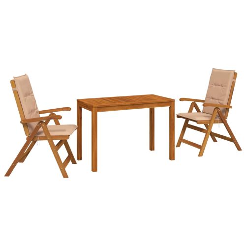 Garden Dining Set Натурално Солидно акациево дърво