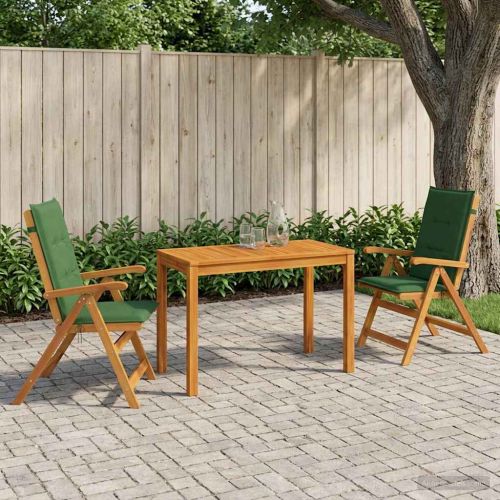 Garden Dining Set Натурално Солидно акациево дърво