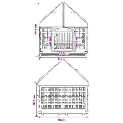4 панелна клетка за кучета с покрив 177,5 x 154,5 x 112 см Бяло