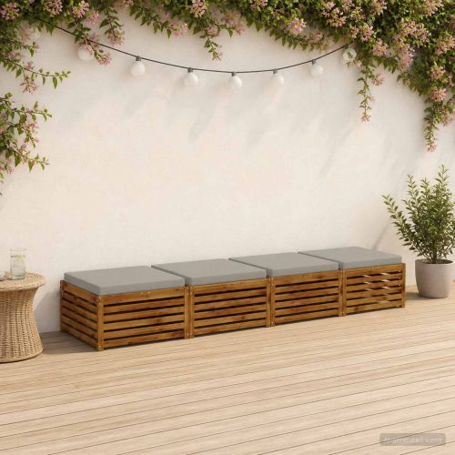 Кушони за сядане, 4 броя SOEST 4 бр. 100% полиестер Сиво
