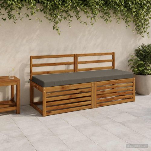 Възглавница за пейка SOEST 100% полиестер Сиво 150 x 50 x 8 см