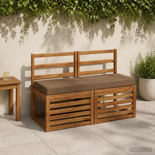 Възглавница за пейка SOEST 100% полиестер Таупе 120 x 40 x 8 см