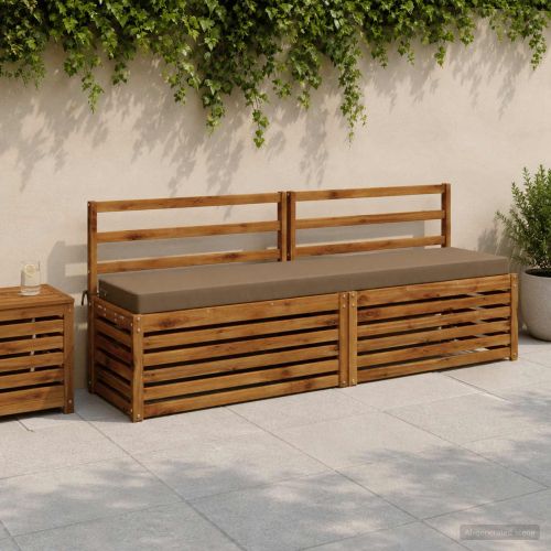 Възглавница за пейка SOEST 100% полиестер Таупе 200 x 40 x 8 см
