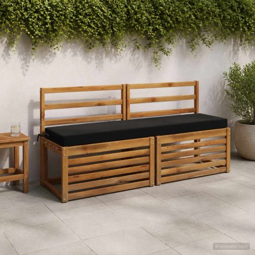 Възглавница за пейка SOEST 100% полиестер Черно 140 x 40 x 8 см