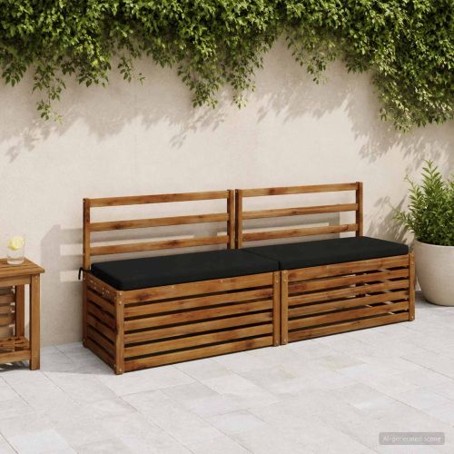 Възглавница за пейка SOEST 100% полиестер Черно 180 x 40 x 5 см