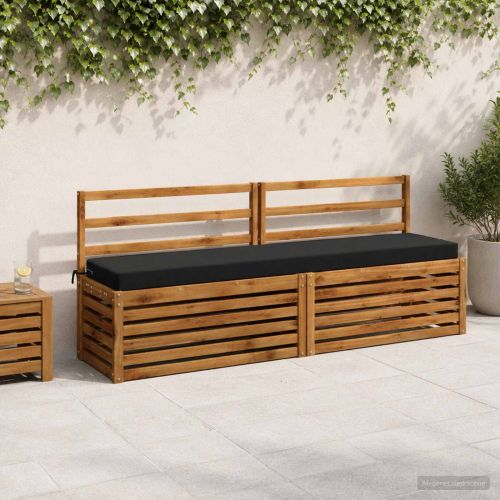 Възглавница за пейка SOEST 100% полиестер Черно 200 x 40 x 8 см