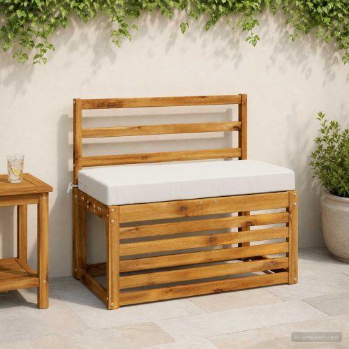 Възглавница за пейка SOEST 100% полиестер Бяло 60 x 40 x 8 см