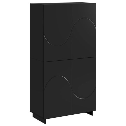 Висок шкаф Черно 79 x 41 x 151 см Инженерна дървесина