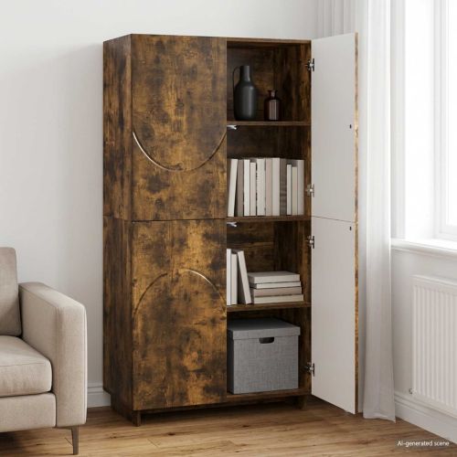 Висок шкаф Опушен дъб 79 x 41 x 151 см Инженерна дървесина