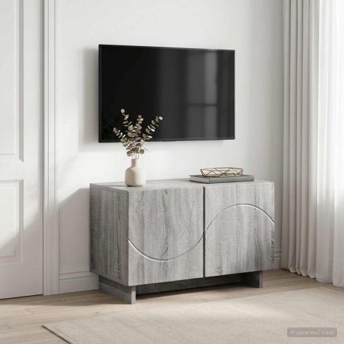 ТВ стойка 60 x 34.5 x 40 cm Сив Сонома Инженерна дървесина