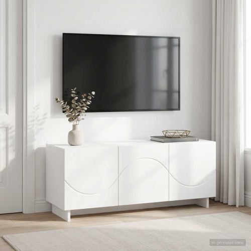 ТВ стойка 90 x 34.5 x 40 cm Бяло Инженерна дървесина