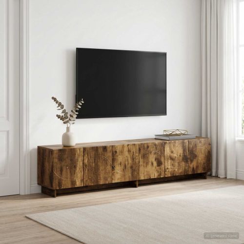 ТВ стойка 180 x 34,5 x 40 cm Опушен дъб Инженерна дървесина
