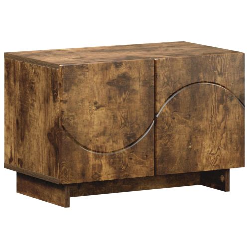 ТВ стойка 60 x 34.5 x 40 cm Опушен дъб Инженерна дървесина