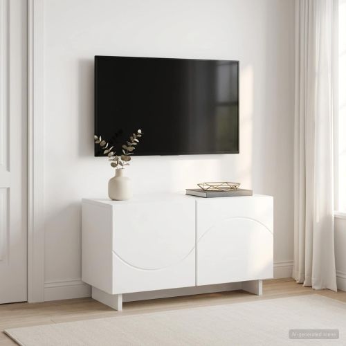 ТВ стойка 60 x 34.5 x 40 cm Бяло Инженерна дървесина