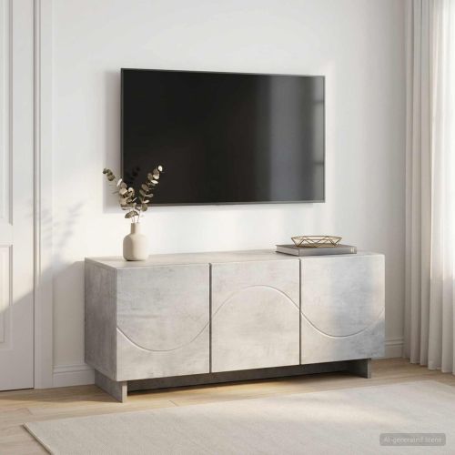 ТВ стойка 90 x 34.5 x 40 cm Бетонно сиво Инженерна дървесина