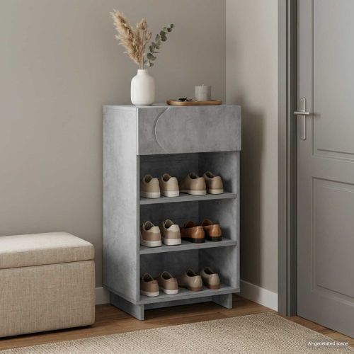 Шкаф за обувки 48 x 38 x 87,5 см Инженерно дърво Бетонно сиво