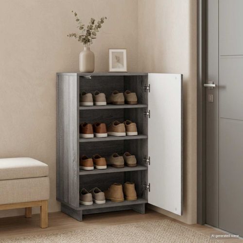 Шкаф за обувки 48 x 38 x 87,5 см Инженерно дърво Сив Сонома