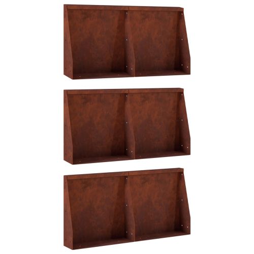 Задържащи стени 6 бр. 40 x 12 x 50 см Кортенова стомана